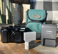 Canon PowerShot G11 COMPACT Digital Camera Blk Charger 5xZoom 10MP Tested WORKS