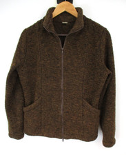prAna Heathered Brown Full Zip Jacket Womens Size Medium Pockets