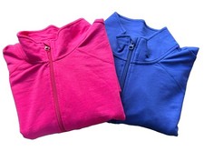 TWO Danskin Now Magenta Quartz  Blue Pompeii Fleece Jackets - Women's XXL -0307