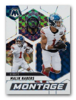 2025 Panini Mosaic Malik Nabers White Montage #18 Giants 25/25 Case Hit