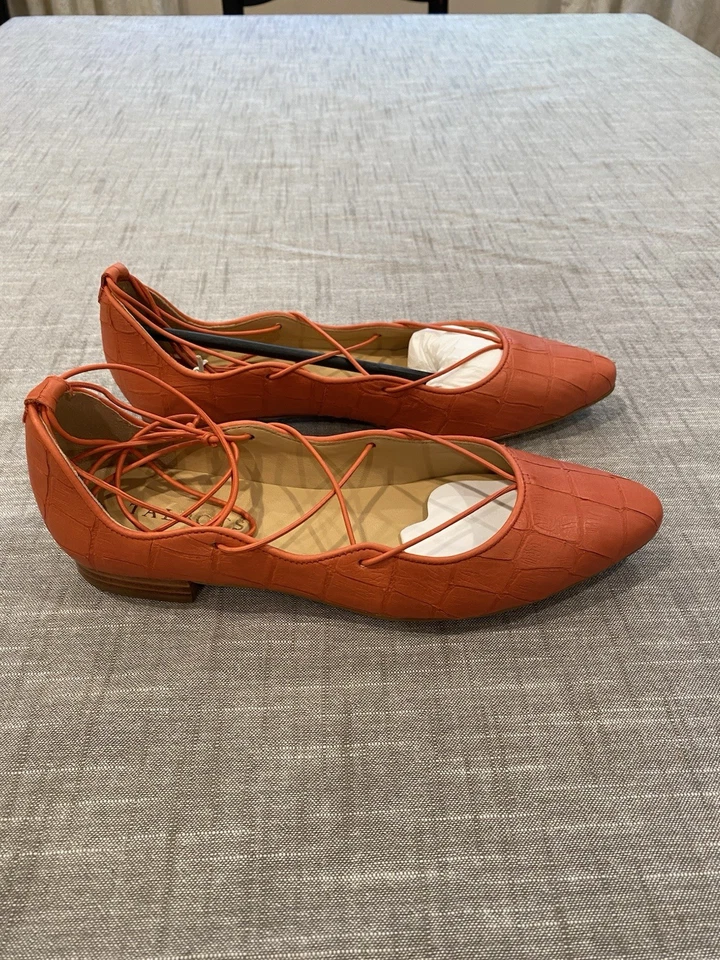 Talbots Coral Cocodrilo Zapatos Planos de Cuero con Cordones, Totalmente Nuevos Con Caja, Talla 7M Foto 4 de 4
