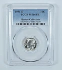 1951-D Roosevelt Dime Boston Collection MS66 FB PCGS Blue Label *4045