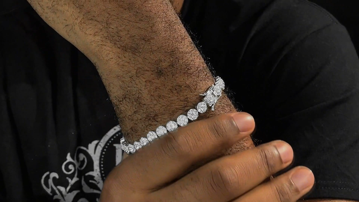 King Diamond Shirt Herren Armband 14k Vergoldet Massiv 925 Silber - Maßgeschneidert Mit Diamanten Vergoldete Kette Herren