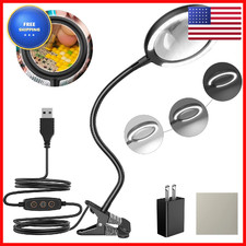 Led Magnifying Lamp Clamp Raweao 3X Lighted Magnifying Glass Light For Reading