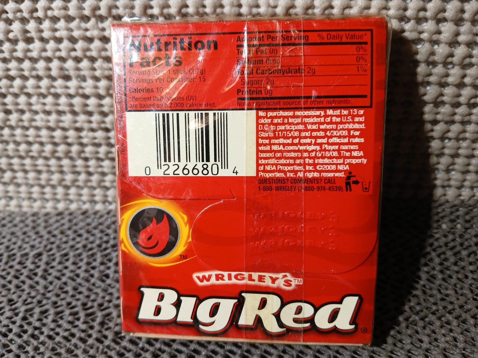 VINTAGE 2008*WRIGLEY'S BIG RED GUM*NBA GIVEAWAY*SEALED PACK*SP*NOS*SAI 