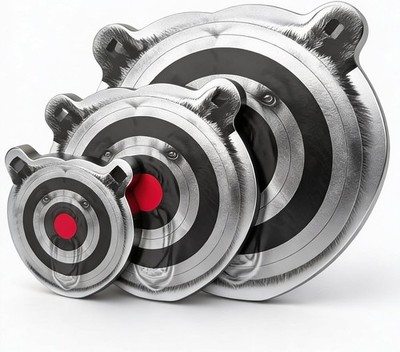 3piece AR500 Steel Target set 1/2'' Thick Metal Gong Target Bear Head Shooting