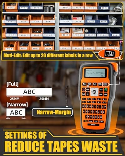 Portable Waterproof Orange Label Maker with Heat Shrink Tape