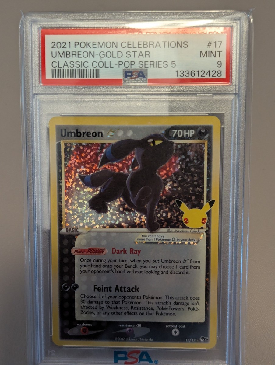 2021 Pokémon Celebrations Umbreon Gold Star Classic Pop Series 5