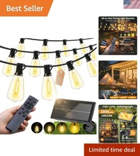 Solar Lights Outdoor Waterproof: ST38 50FT 15M Shatterproof Bulbs Patio Light...