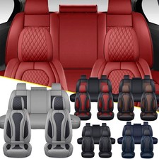 For Dodge Ram 1500 2009-2023 2500 3500 Seat Cover Set Leather Front Rear Pad Mat