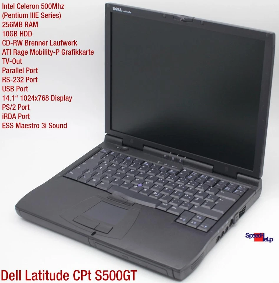 Dell Latitude Cpt S500GT Notebook Laptop Windows 98 Parallel Port 256MB Tv-Out - Image 2 of 4
