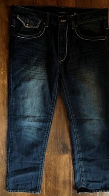 Marc Ecko Men's Jeans Dark Blue Denim Jeans Standard Boot Cut 36 X34