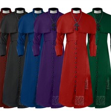 Clergy Men Pope Robe Cassock Priest Costume Bishop Roman Catholic Church Soutane