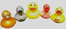 Rubber Ducks 5pc Vintage Small Toys- 1 Lot Craft Items-Multi-Colors/Sizes 1040
