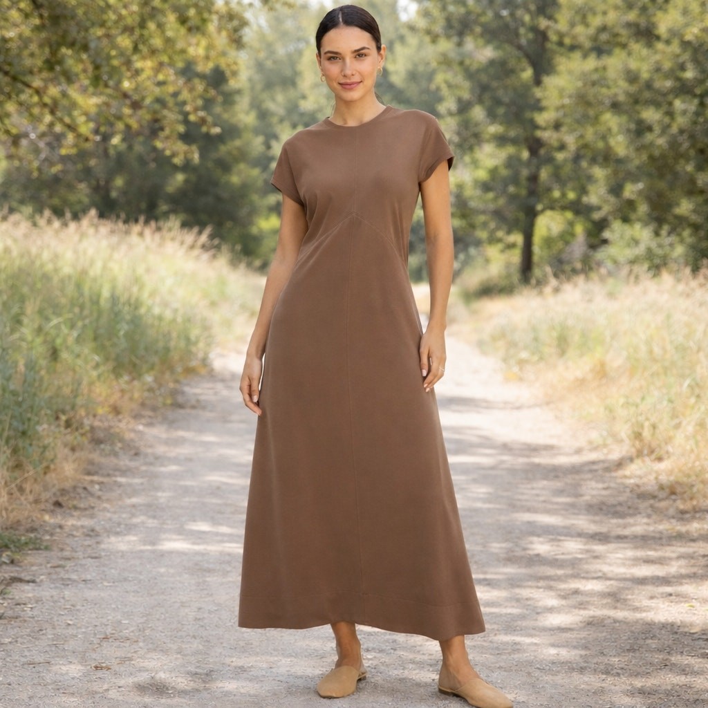 everlane brown dress The Gauze Smock Dress