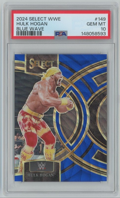 2024 Panini Select WWE Blue Wave Prizm Hulk Hogan 1/49 PSA 10 #149 A6