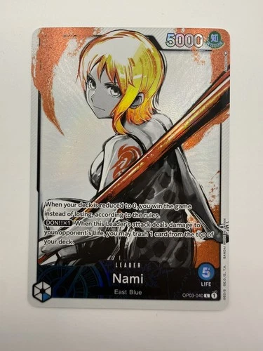 Nami Alt art OP03-040 (Leader) Parallel Pillars of Strength ONE PIECE Card ENG