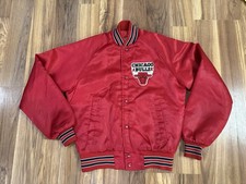 Vintage Chicago Bulls Satin Chalk Line Bomber Jacket USA Youth Size 14/16