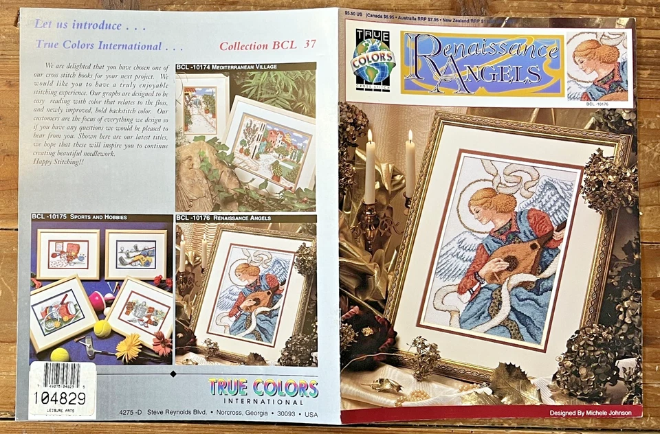 True Colors Int'l Renaissance Angels counted cross stitch chart BCL-10176 1992 - Image 3 of 4