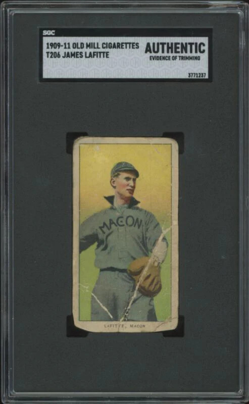 1909 T206 JAMES LAFITTE NNO POOR OLD MILL SL SGC A BASEBALL MACON PEACHES
