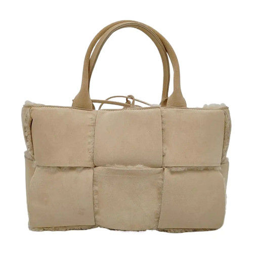 BOTTEGA VENETA Arco Handbags Vegan leather Beige Free Shipping | Duties Paid