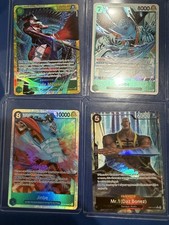 One Piece Trading Card Bundle, Dracule Mihawk, Jinbe, Mr.1, Super Rare, SEC