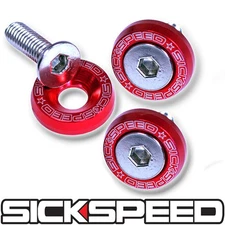 3 PC RED 5MM WINDSCREEN FENDER WASHER BOLT KIT FOR MOTORCYCLE WINDSHIELD M1