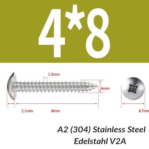M3-M6 A2 Stainless Steel Phillips Pan Head Self Tapping Screws Tappers Pozi-Pili - Picture 35 of 133
