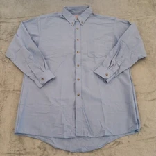Red Kap Shirt Mens XL Blue Long Sleeve Button Up Workwear