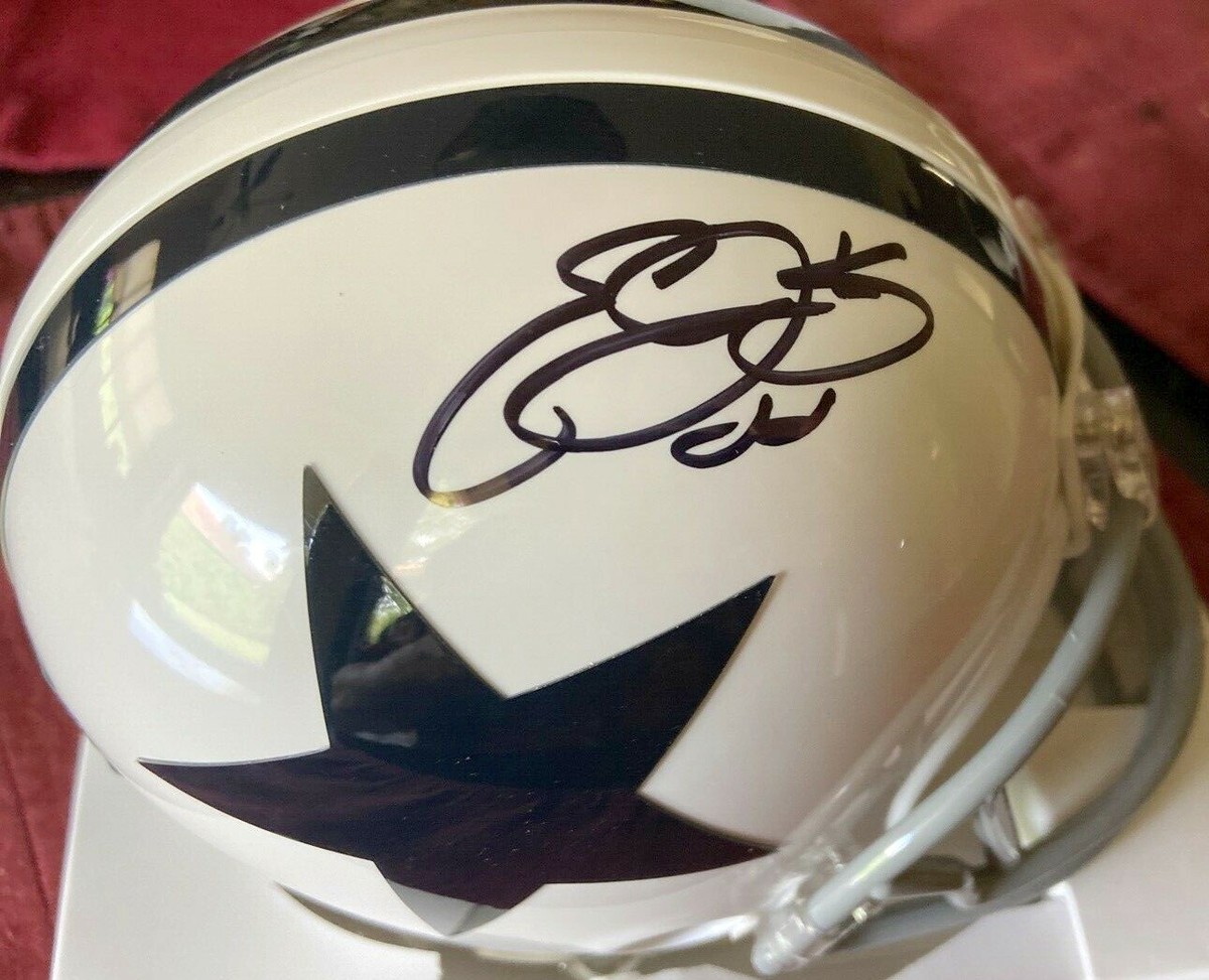 emmitt smith auto mini helmets Emmitt Smith autographed signed Dallas Cowboys throwback mini helmet w/  hologram