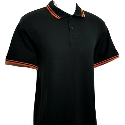 T-Shirt Tshirt Shirt mit Kragen Poloshirt Polohemd schwarz Baumwolle Größe XL