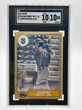 BOBBY WITT JR 2022 TOPPS RETRO 1987 ROOKIE AUTO SGC 10 AUTO 10 GEM #87BA-BW JC