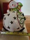 Christmas Snowman White Luminary Flameless LED Candle Ceramic New Box Home Ref. — photo 2