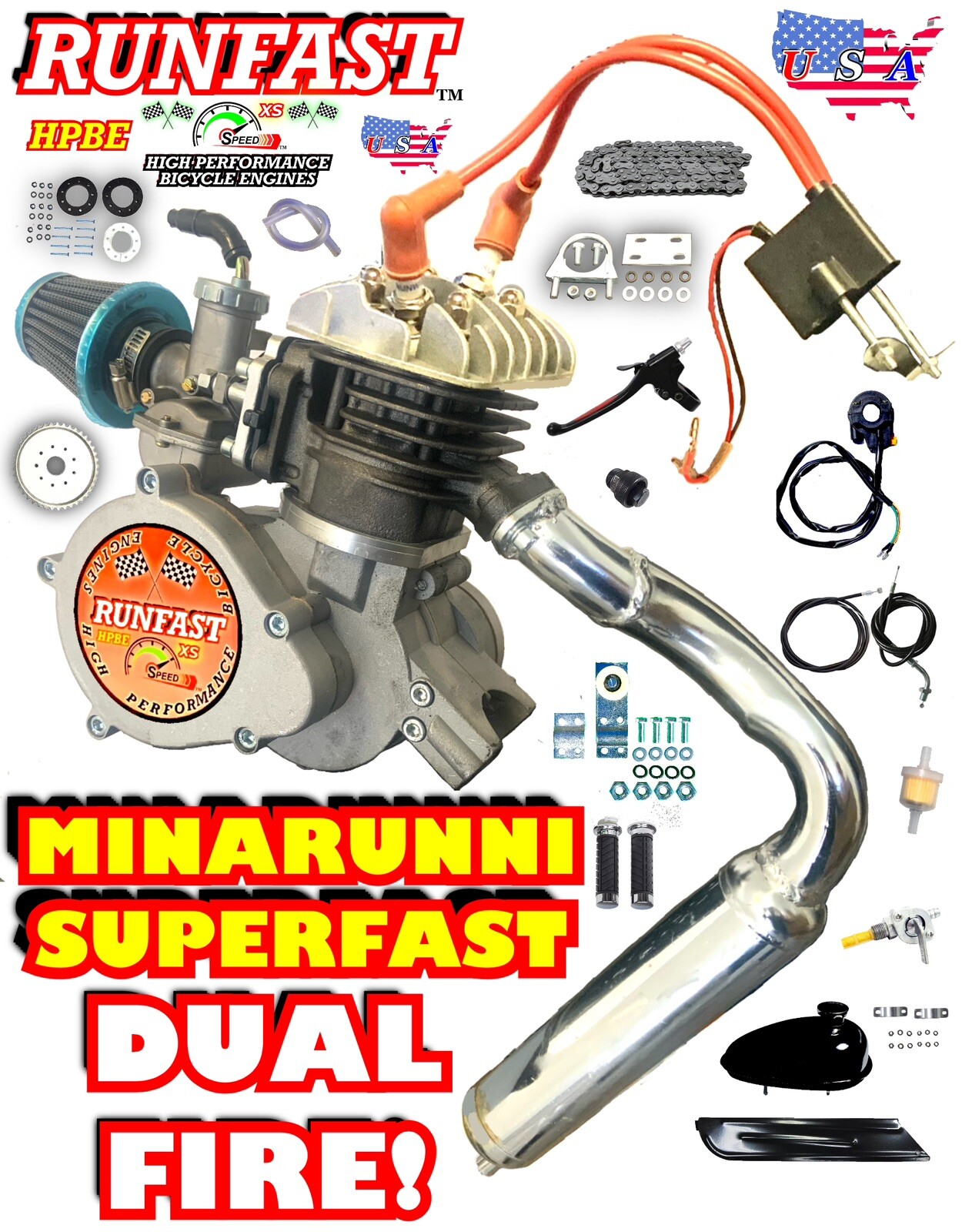 Minarelli Style Motorized Bike Race Engine 6HP High Performance Engine Kit