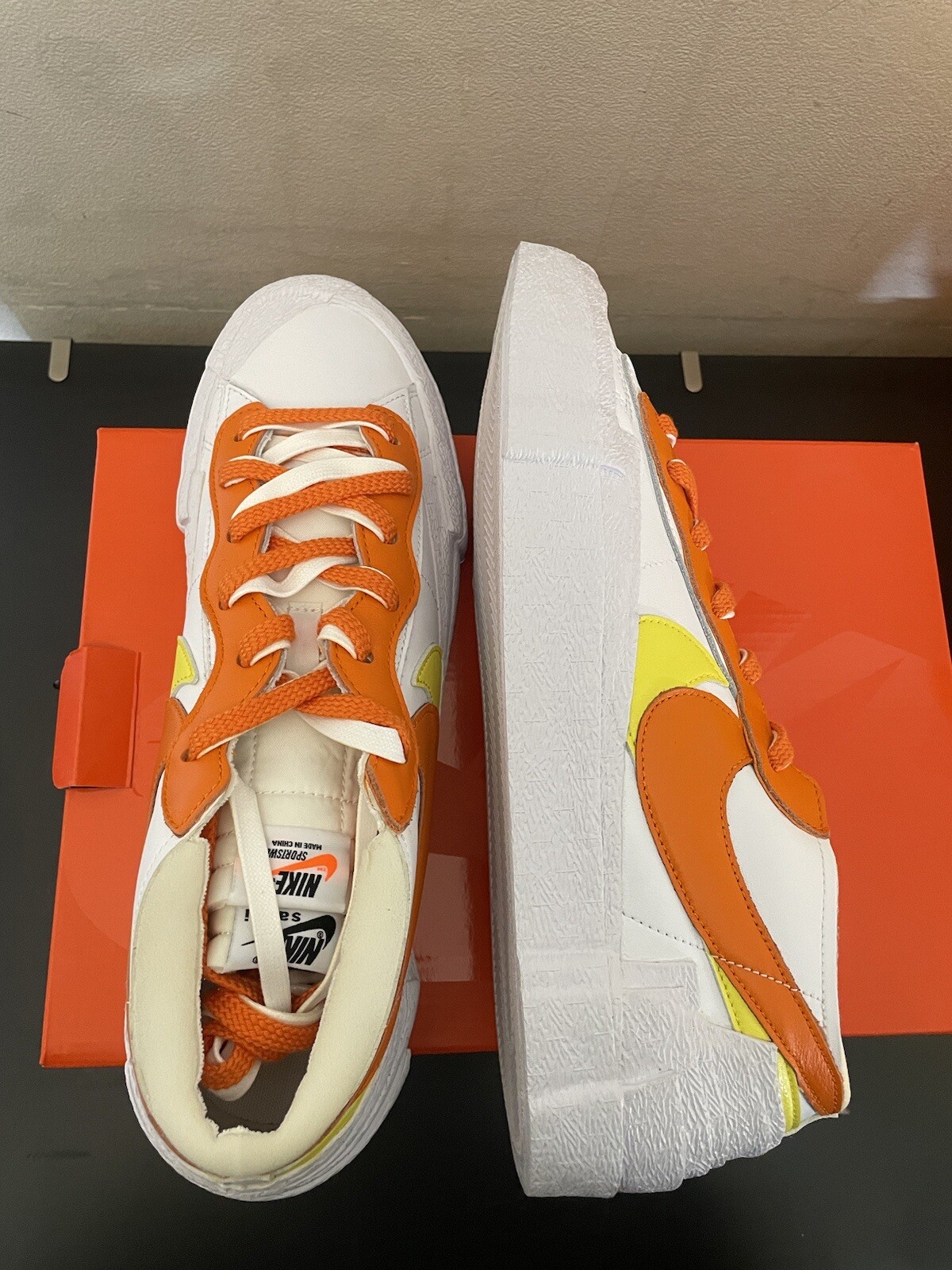 Sacai x Nike Blazer Low Magma Orange Yellow (UK 10.5 US 11.5) ?New?
