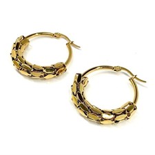 Elegant Fashion Hoop Earrings Studs 18k Gold Plated Stainless Steel Holiday Gift