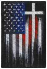 CROSS USA AMERICAN FLAG EMBROIDERED PATCH  - ...