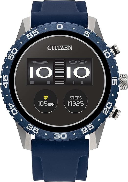 チッチ Citizen CZ Smart Touchscreen Blue Silicone Smart Watch 44MM MX1018