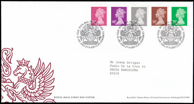 Gran Bretaña 2872/76 2007 SPD FDC Serie Reina Isabel II Sobre primer día Talle