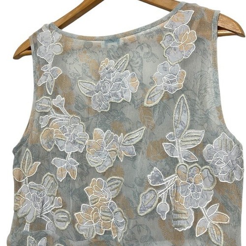 Robe Sundance femme taille petite ombre de lune perles soie fleurie NEUVE - Photo 9 sur 12