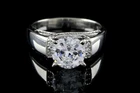 Diamonique 100-Facet 2.35 cttw 925 Silver Ring, Platinum Clad QVC Sold Out