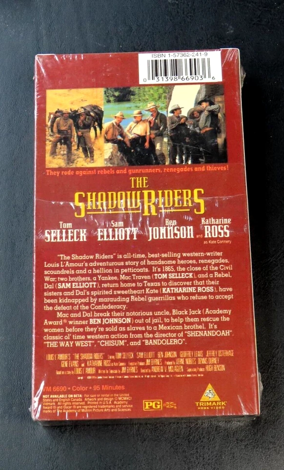 The Shadow Riders (VHS, 1997) Factory Sealed Selleck Elliott Johnson Ross - Image 2 of 2
