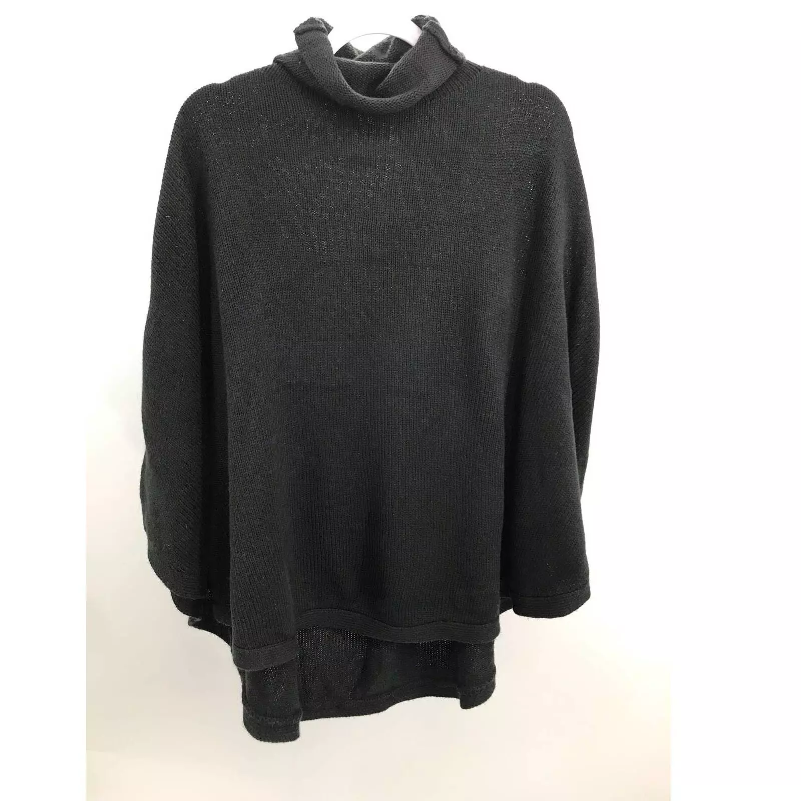 lole inverness knit turtleneck poncho sweater
