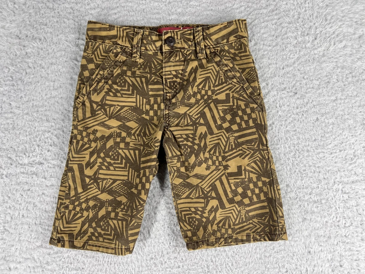 Levi s Shorts Womens 8 Dark Beige Khaki Art Drawing Sketch Pattern