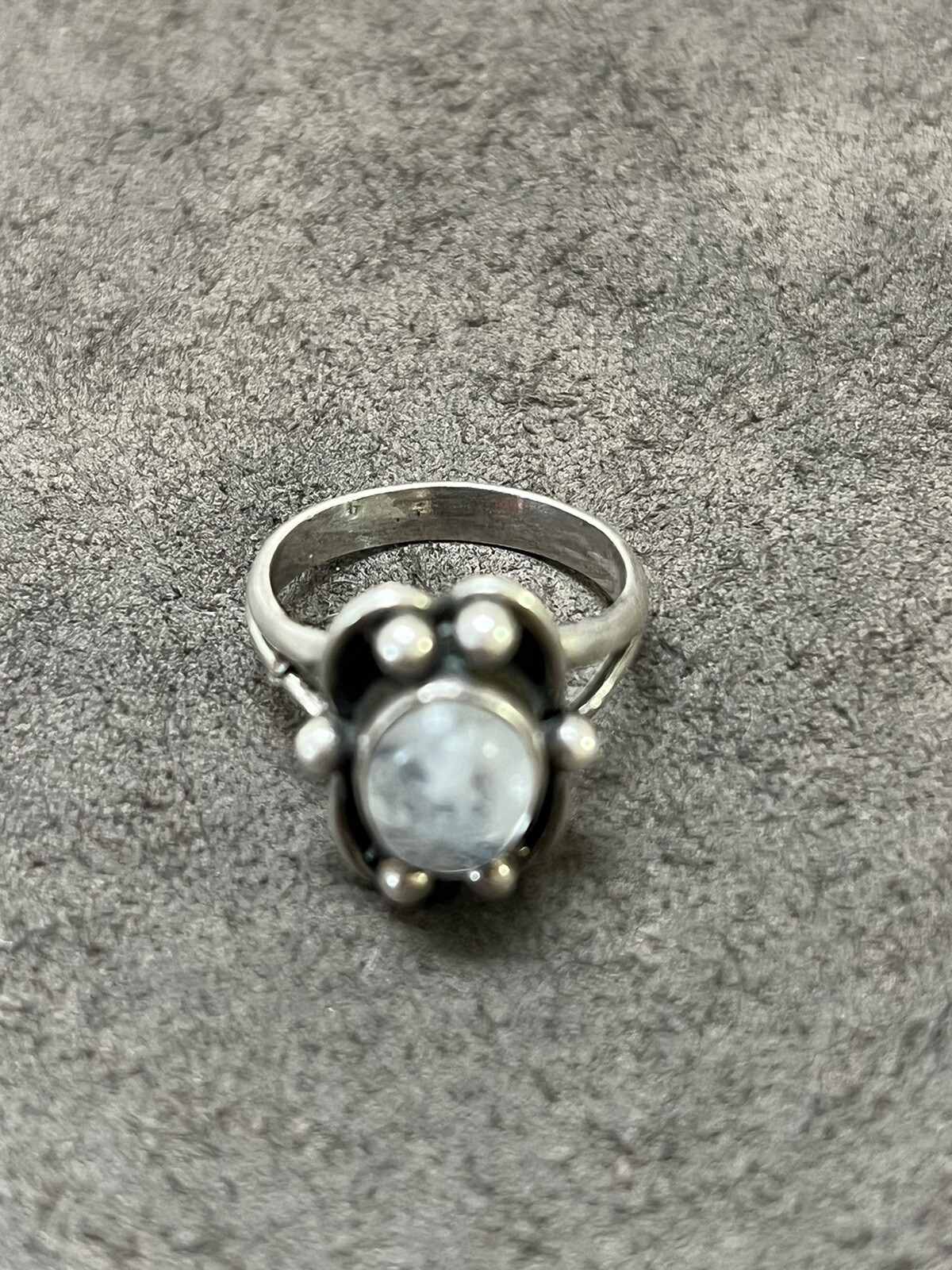 .925 Sterling Silver Native Moonstone Ring Sz7 5.… - image 4