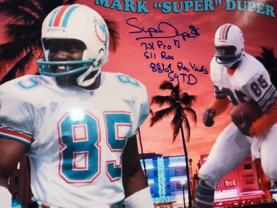 MARK DUPER MIAMI DOLPHINS 4 INSCRIPTIONS ACTION SIGNED 11x14 | eBay