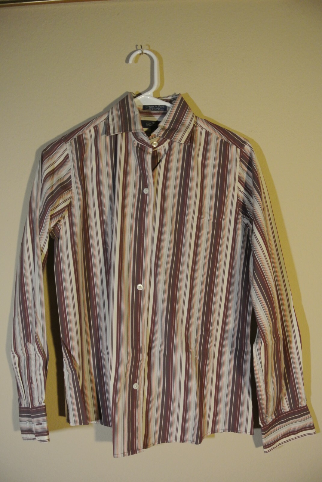 Facconable Button Up Collared Front Striped Top S… - image 1