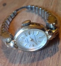 Waltham Swiss Wind Up Women's Goldtone Watch With Speidel Spirit Of Paris Band