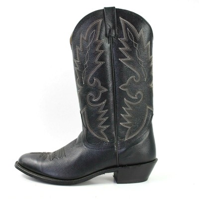 mens black leather cowboy boots