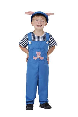 Smiffys Country Girl Kostüm – Bäuerin Dorfkind Mädchen Karneval Kinderkostüm | Blau-Weiß Mit Kleid & Stirnband